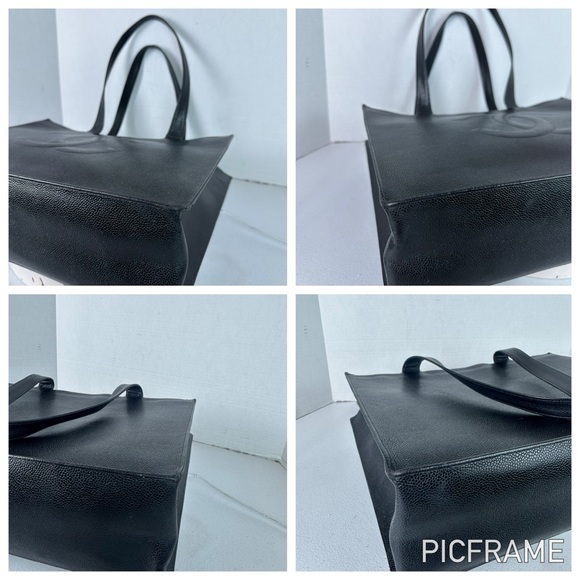 CHANEL CC JUMBO XL LOGO CAVIAR SHOPPER TOTE BAG EUC - Picture 5 of 14